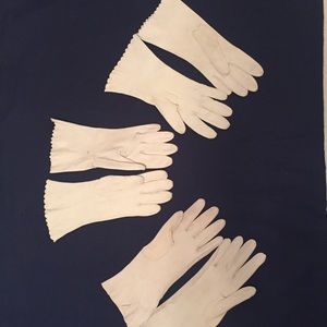 3 Pairs Vintage Leather Gloves